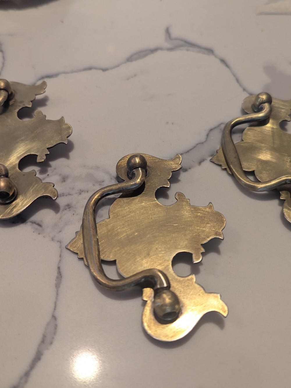 Antique Brass Drawer Pulls - Set of 3